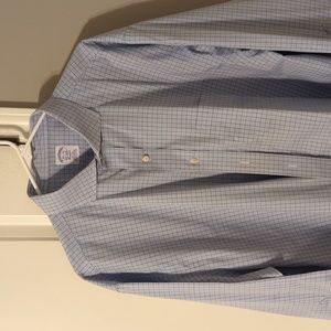 Brooks Brothers dress shirt, spread collar, blue stripes, 18 1/2-34
